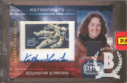 2010 Panini Century Astronauts Five Cent Stamp Materials Autographs #7 Kathryn Thornton/50
