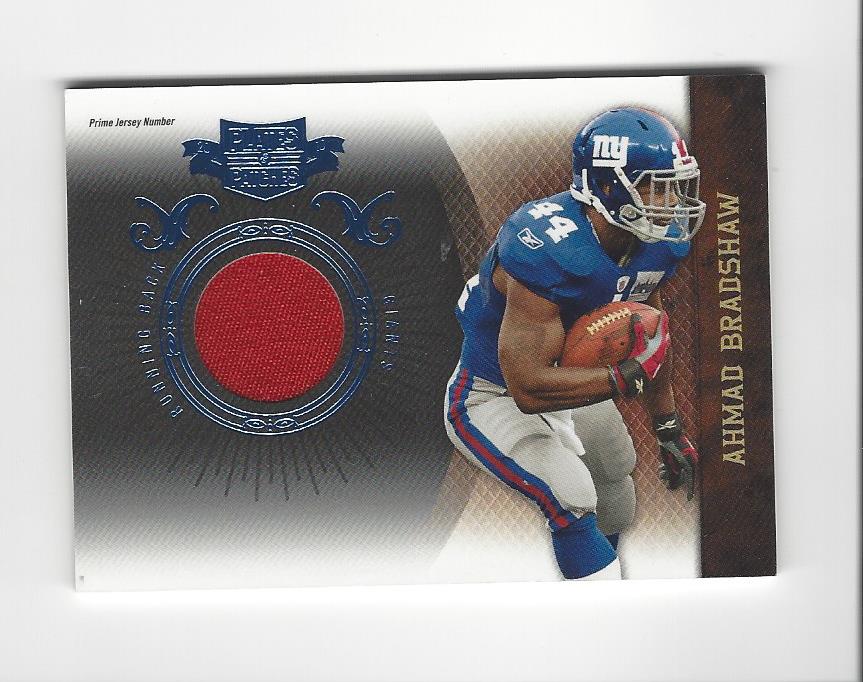 2010 Panini Plates and Patches Jerseys Prime Jersey Number #63 Ahmad Bradshaw/45