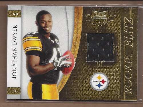 2010 Panini Plates and Patches Rookie Blitz Materials #16 Jonathan Dwyer