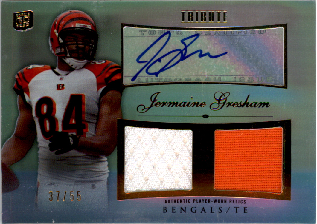 2010 Topps Tribute Autographed Dual Relics #ADRJGR Jermaine Gresham/55