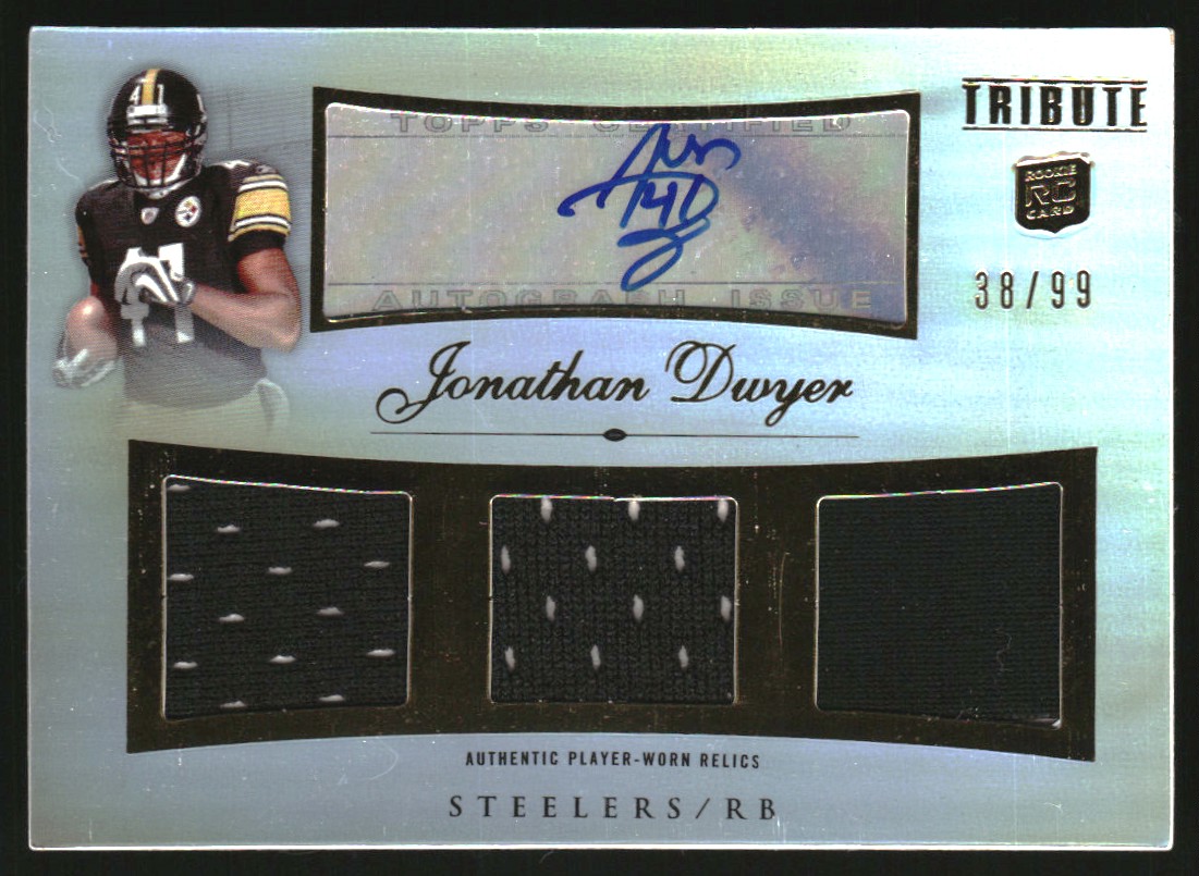 2010 Topps Tribute Autographed Triple Relics #ATRJD Jonathan Dwyer/99