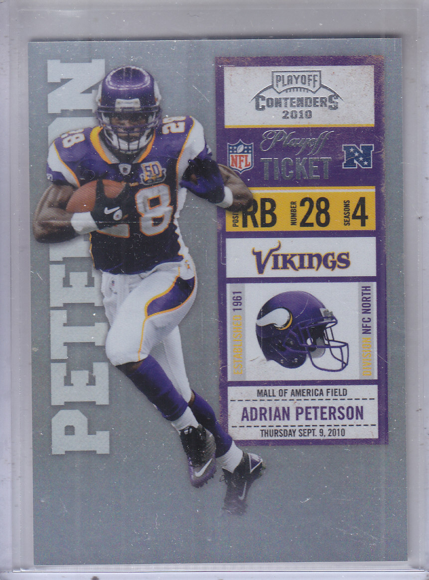 2010 Playoff Contenders Playoff Ticket #52 Adrian Peterson