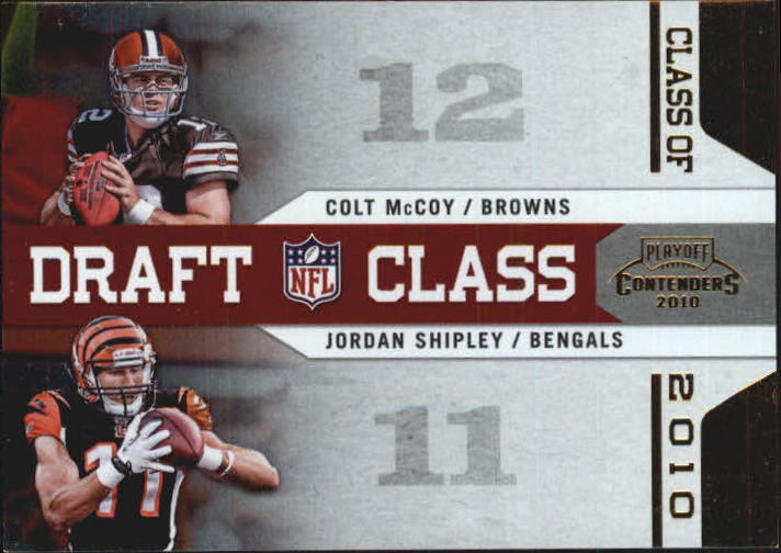 2010 Playoff Contenders Draft Class Gold #11 Colt McCoy/Jordan Shipley