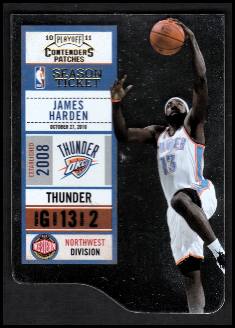 2010-11 Playoff Contenders Patches Die Cuts Gold #30 James Harden