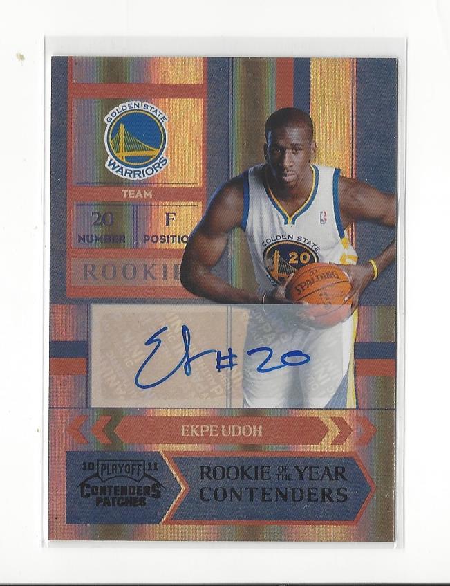 2010-11 Playoff Contenders Patches Rookie of the Year Contenders Autographs Black #9 Ekpe Udoh