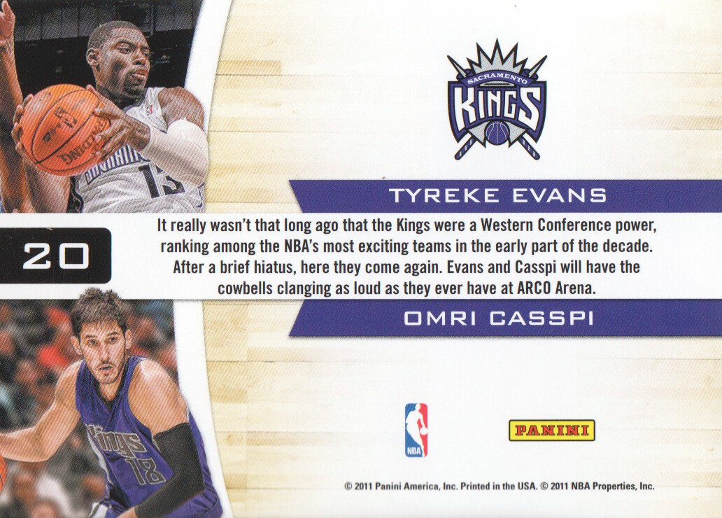 2010-11 Playoff Contenders Patches Starting Blocks #20 Tyreke Evans/Omri Casspi back image