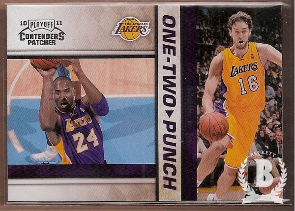 2010-11 Playoff Contenders Patches One-Two Punch #23 Kobe Bryant/Pau Gasol