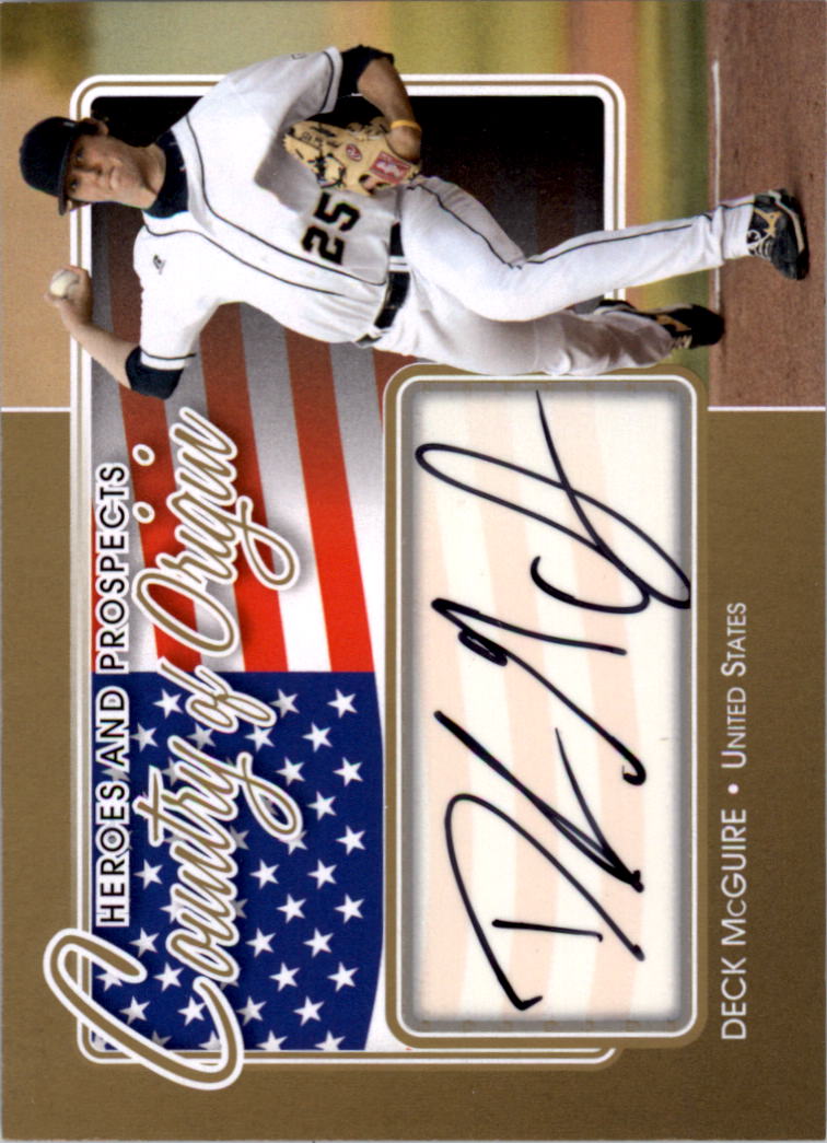 2011 ITG Heroes and Prospects Country of Origin Autographs Gold #DM  Deck McGuire