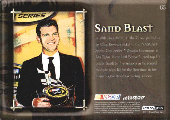 2011 Press Pass Eclipse Gold #65 Clint Bowyer SB back image