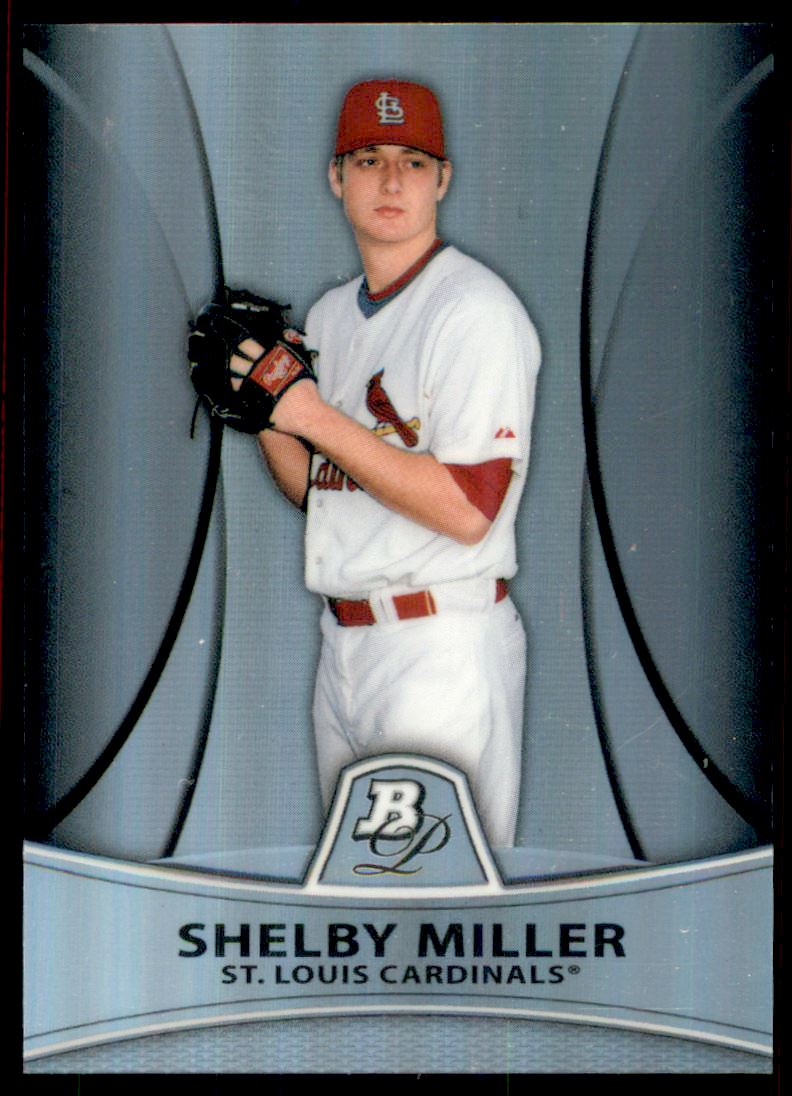 2010 Bowman Platinum Prospects Refractors Thin Stock #PP25 Shelby Miller