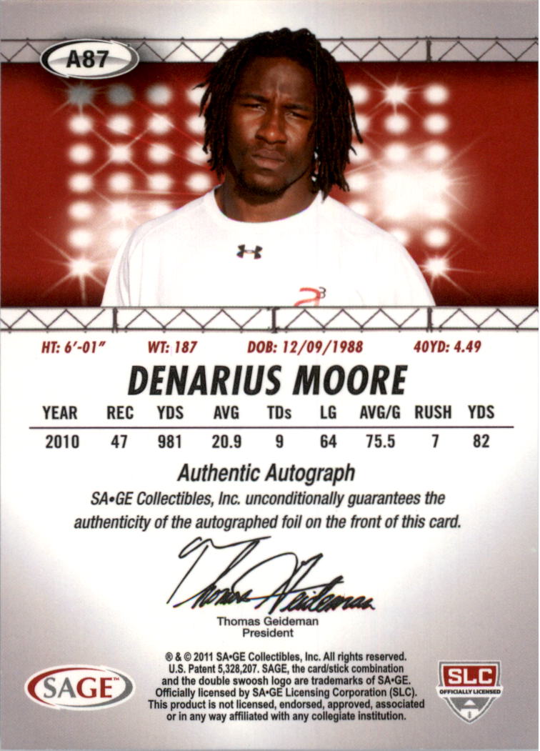 Autógrafos de fútbol americano Sage Hit 2011 auto tú eliges - Imagen 17 de 21