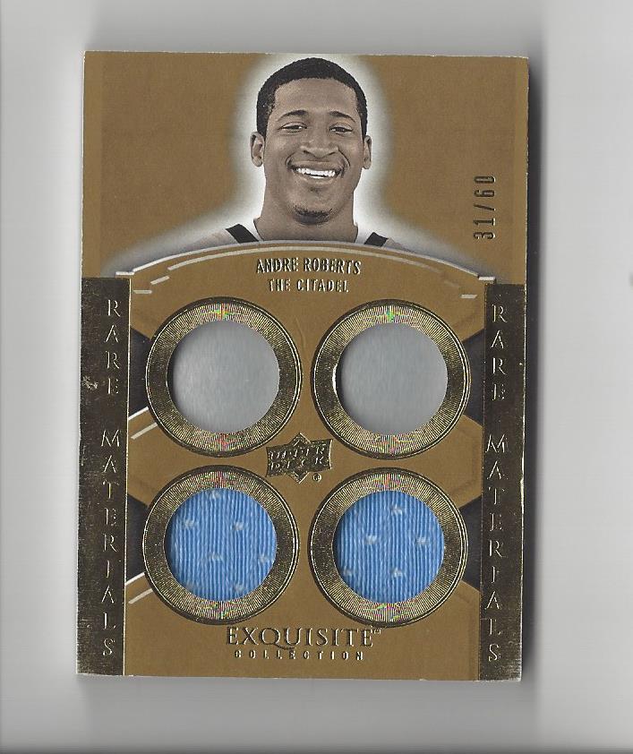 2010 Exquisite Collection Rare Materials #ERMAR Andre Roberts/60