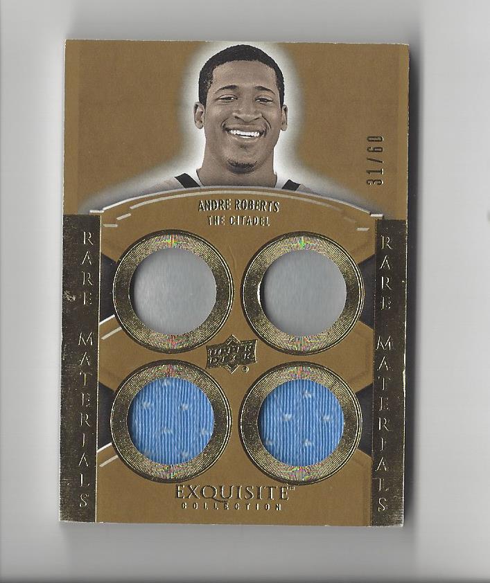 2010 Exquisite Collection Rare Materials #ERMAR Andre Roberts/60
