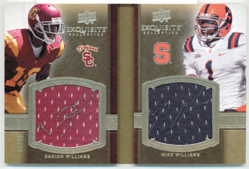 2010 Exquisite Collection Rookie Bookmark Patch Autographs #WW Damian Williams/99/Mike Williams