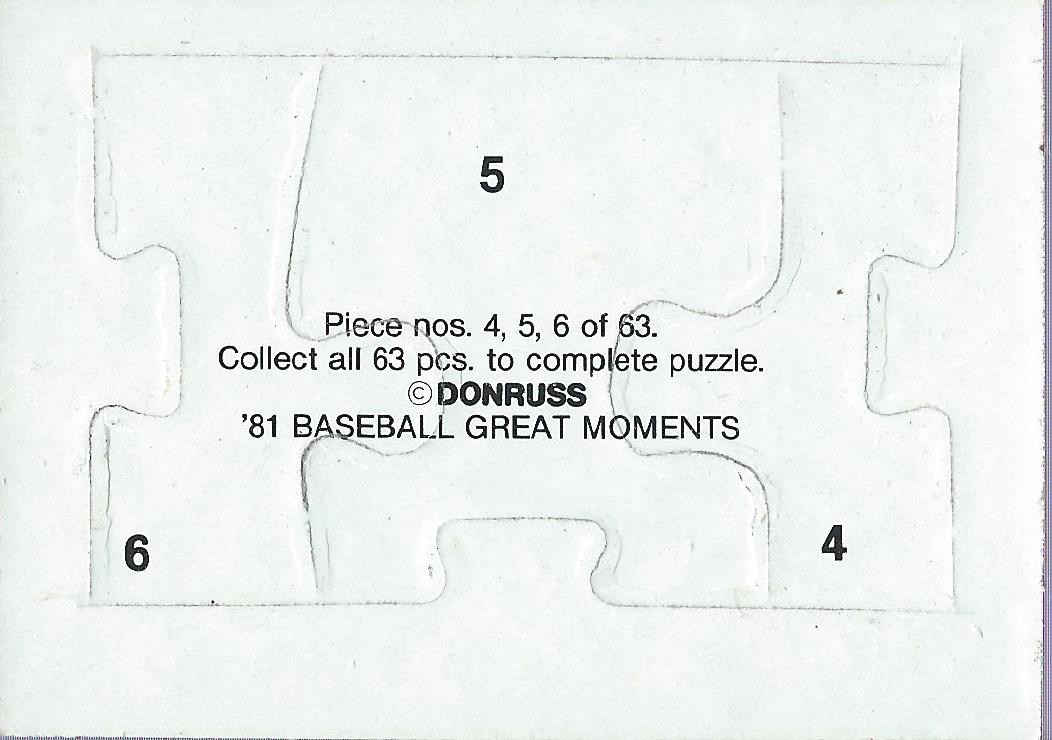 1982 Donruss Babe Ruth Puzzle #4 Ruth Puzzle 4-6 back image