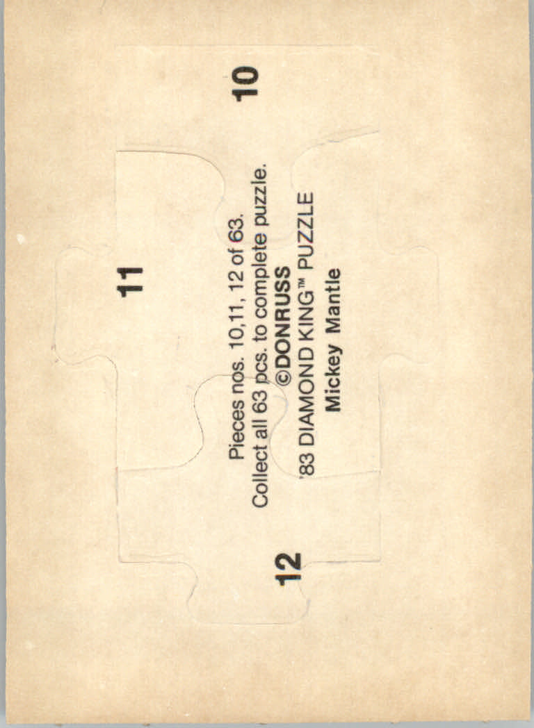 1983 Donruss Baseball "Mickey Mantle Puzzle" Cards - Picture 9 of 43