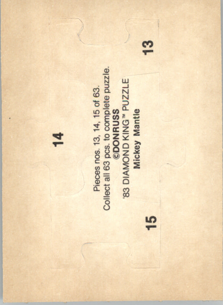 1983 Donruss Baseball "Mickey Mantle Puzzle" Cards - Picture 11 of 43