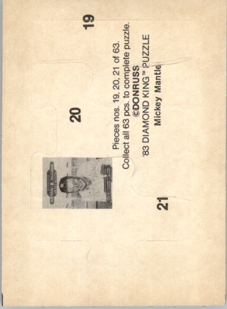 1983 Donruss Baseball "Mickey Mantle Puzzle" Cards - Picture 15 of 43
