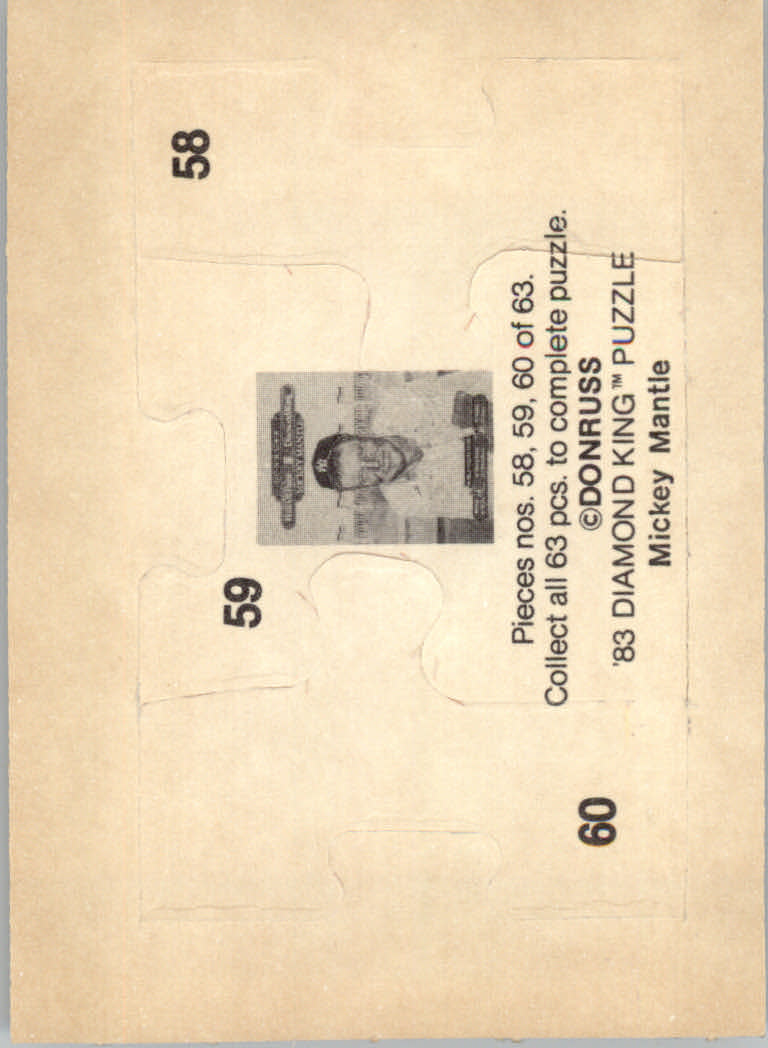 1983 Donruss Baseball "Mickey Mantle Puzzle" Cards - Picture 41 of 43