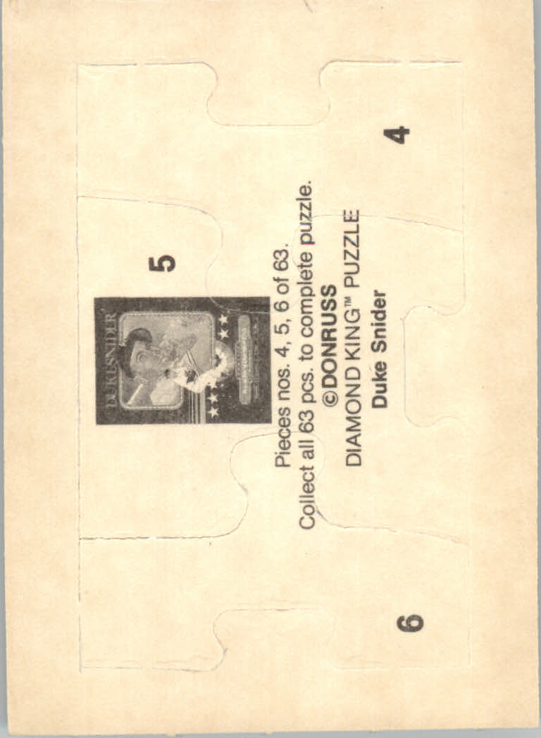 1984 Donruss Baseball "Duke Snider Puzzle" Cards - Picture 5 of 43