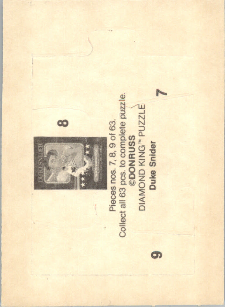 1984 Donruss Baseball "Duke Snider Puzzle" Cards - Picture 7 of 43
