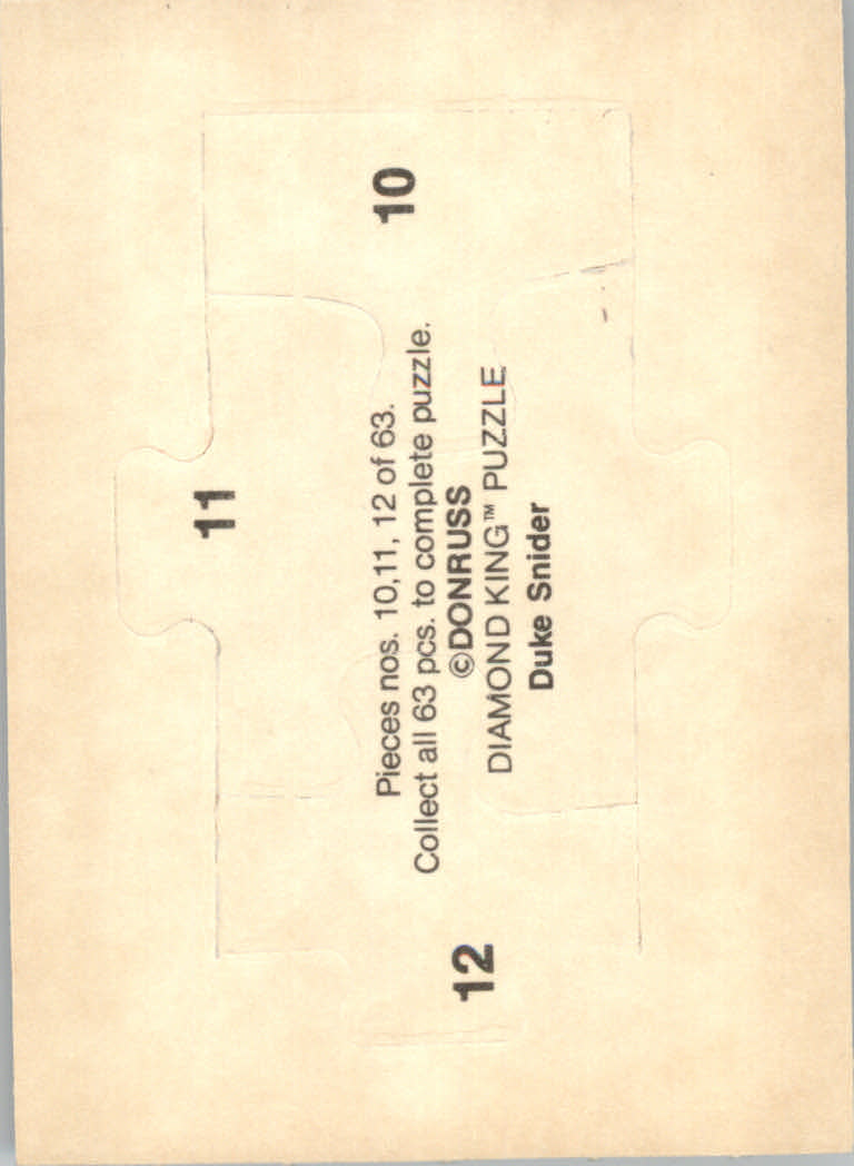 1984 Donruss Baseball "Duke Snider Puzzle" Cards - Picture 9 of 43