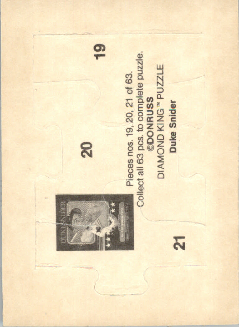 1984 Donruss Baseball "Duke Snider Puzzle" Cards - Picture 15 of 43