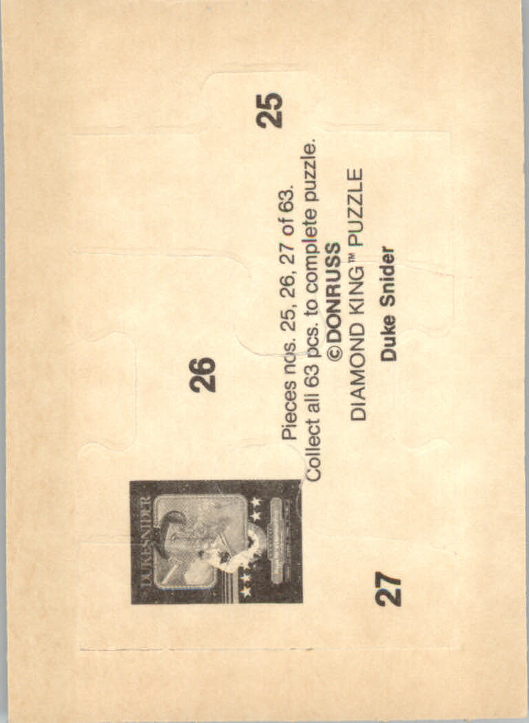 1984 Donruss Baseball "Duke Snider Puzzle" Cards - Picture 19 of 43