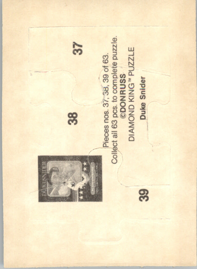 1984 Donruss Baseball "Duke Snider Puzzle" Cards - Picture 27 of 43
