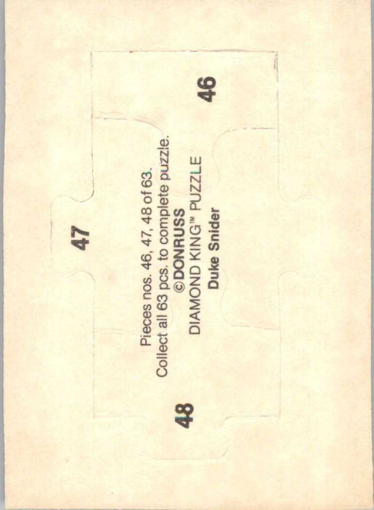 1984 Donruss Baseball "Duke Snider Puzzle" Cards - Picture 33 of 43