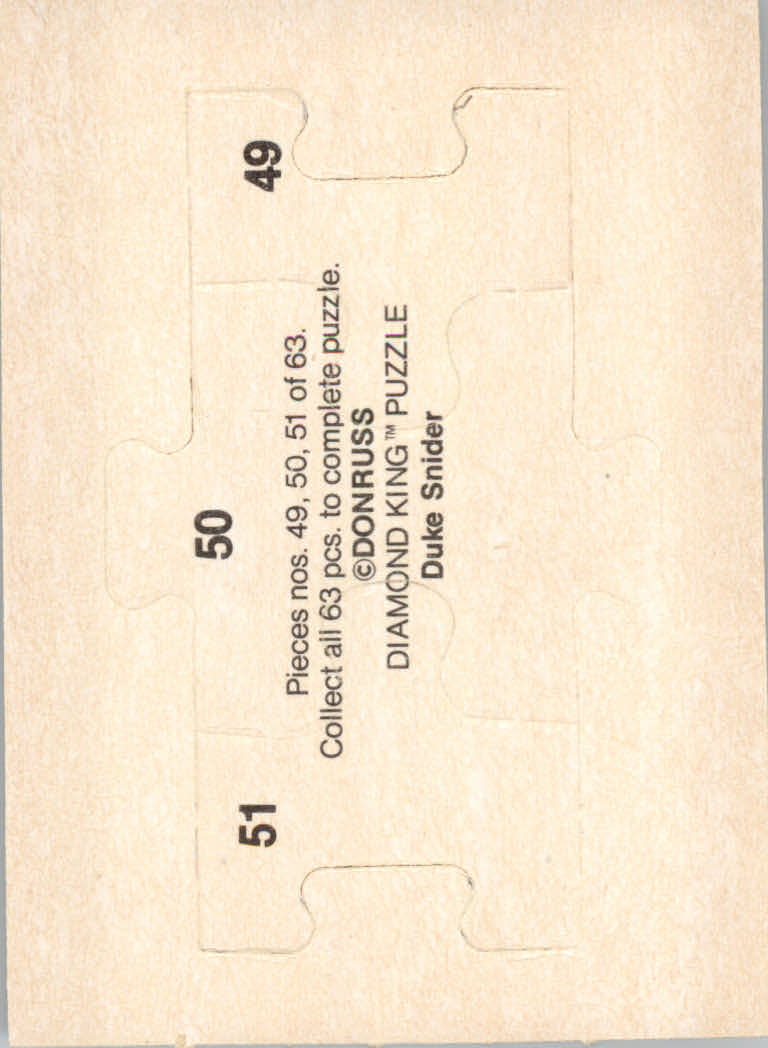 1984 Donruss Baseball "Duke Snider Puzzle" Cards - Picture 35 of 43