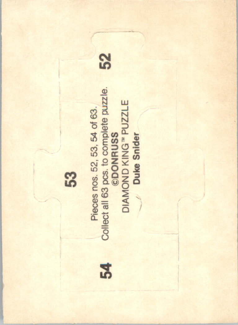 1984 Donruss Baseball "Duke Snider Puzzle" Cards - Picture 37 of 43