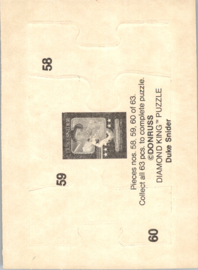 1984 Donruss Baseball "Duke Snider Puzzle" Cards - Picture 41 of 43