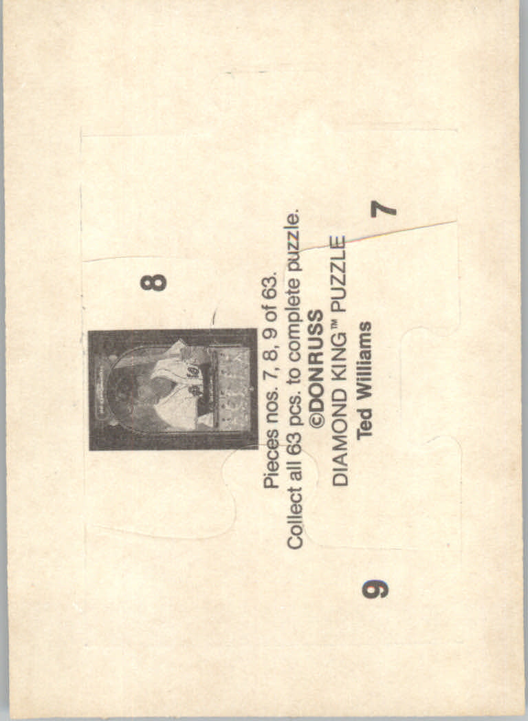 1984 Donruss Baseball "Ted Williams Puzzle" Cards - Picture 5 of 37