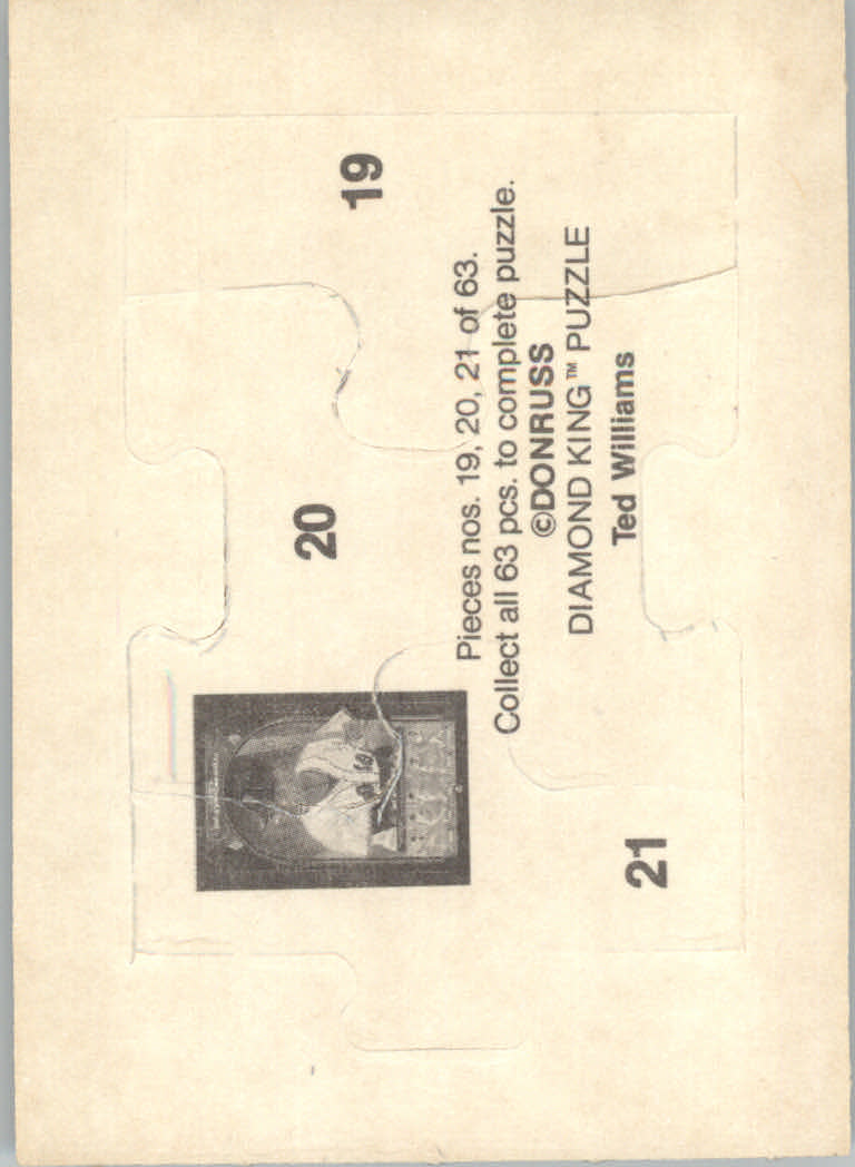 1984 Donruss Baseball "Ted Williams Puzzle" Cards - Picture 11 of 37