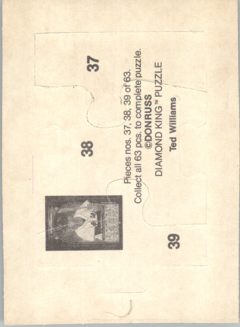 1984 Donruss Baseball "Ted Williams Puzzle" Cards - Picture 21 of 37