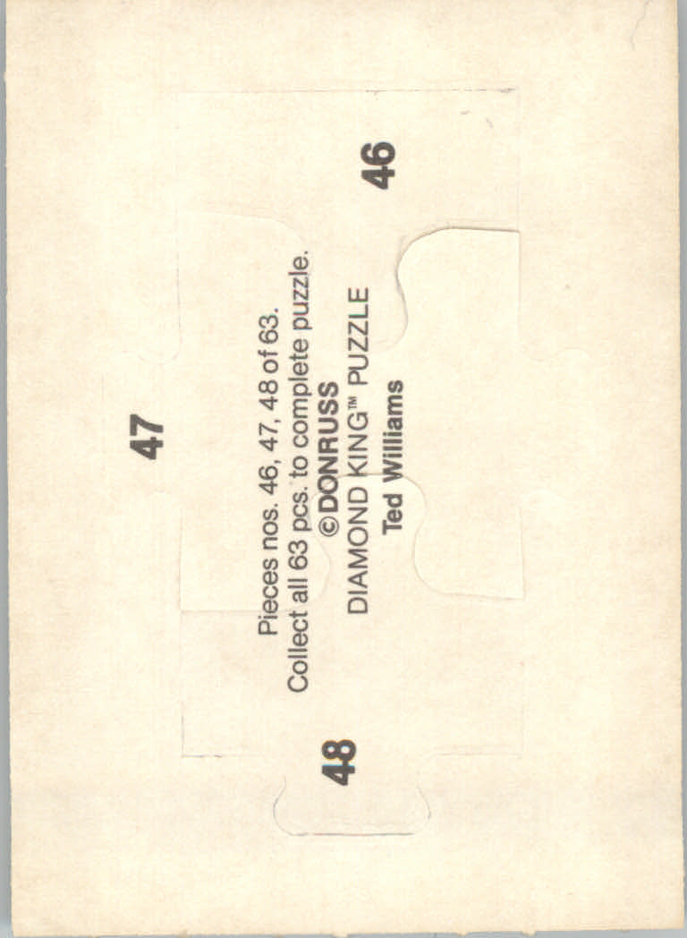 1984 Donruss Baseball "Ted Williams Puzzle" Cards - Picture 27 of 37
