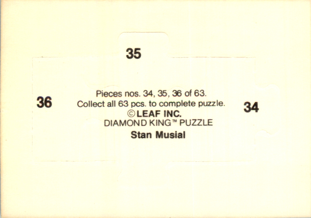1988 Donruss Stan Musial Puzzle #34 Musial Puzzle 34-36 back image