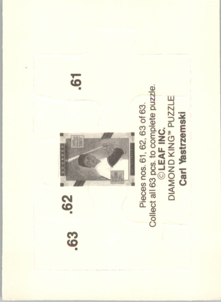1990 Donruss Carl Yastrzemski Puzzle #61 Yastrzemski Puzzle 61-63 back image