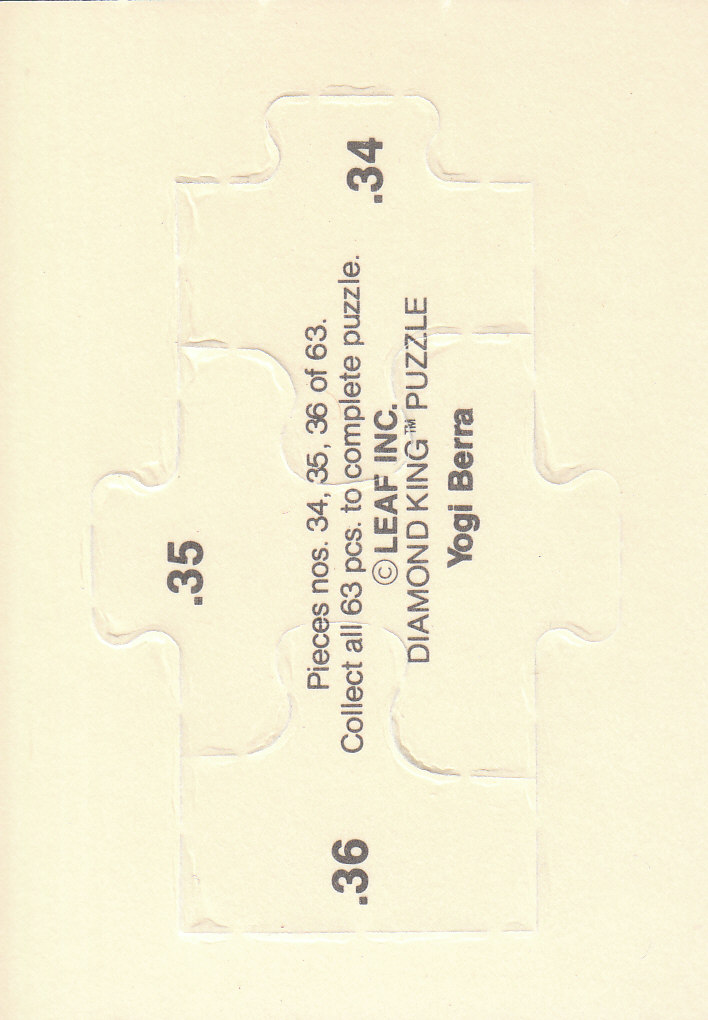 1990 Leaf Baseball "Yogi Berra Puzzle" Insert Cards - Picture 25 of 43