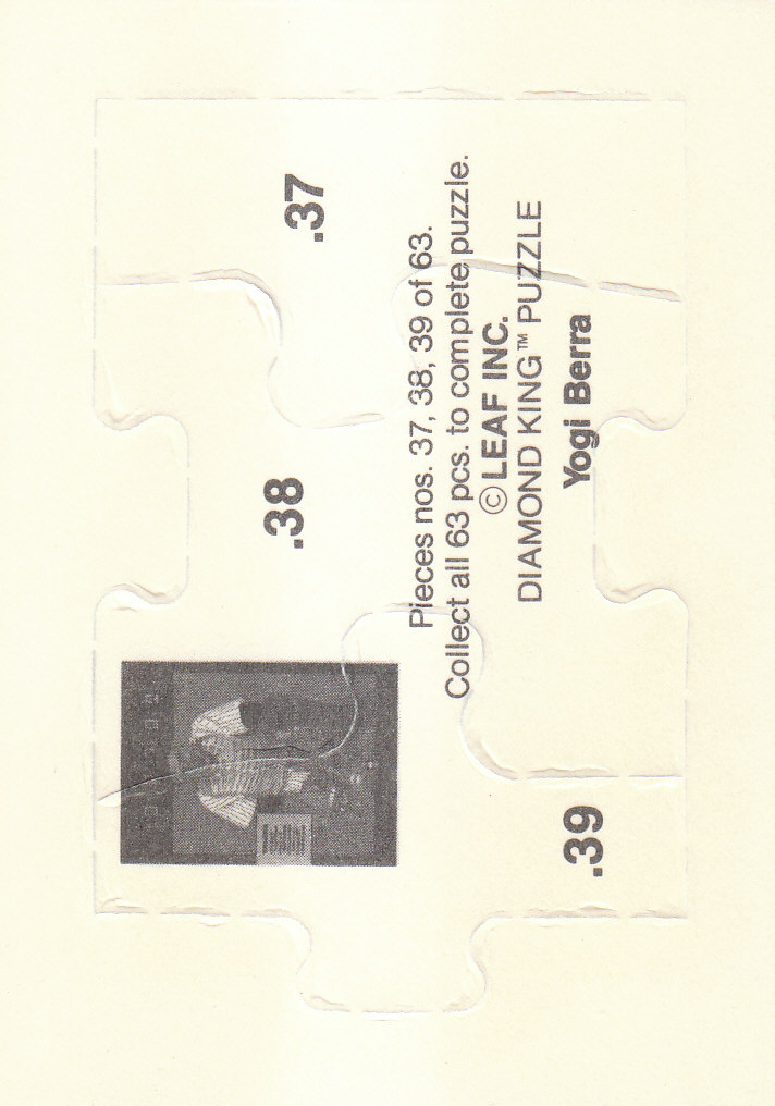 1990 Leaf Baseball "Yogi Berra Puzzle" Insert Cards - Picture 27 of 43