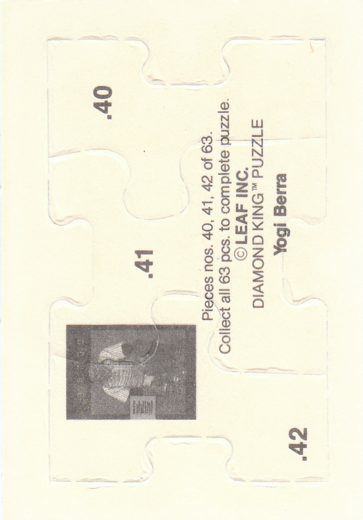 1990 Leaf Baseball "Yogi Berra Puzzle" Insert Cards - Picture 29 of 43
