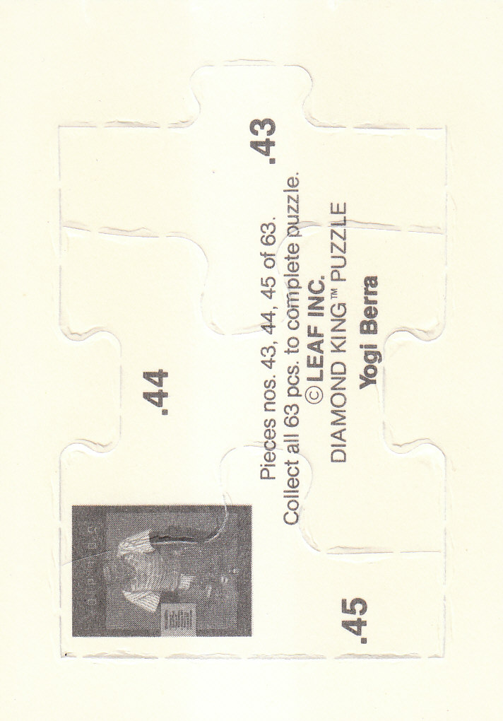 1990 Leaf Baseball "Yogi Berra Puzzle" Insert Cards - Picture 31 of 43