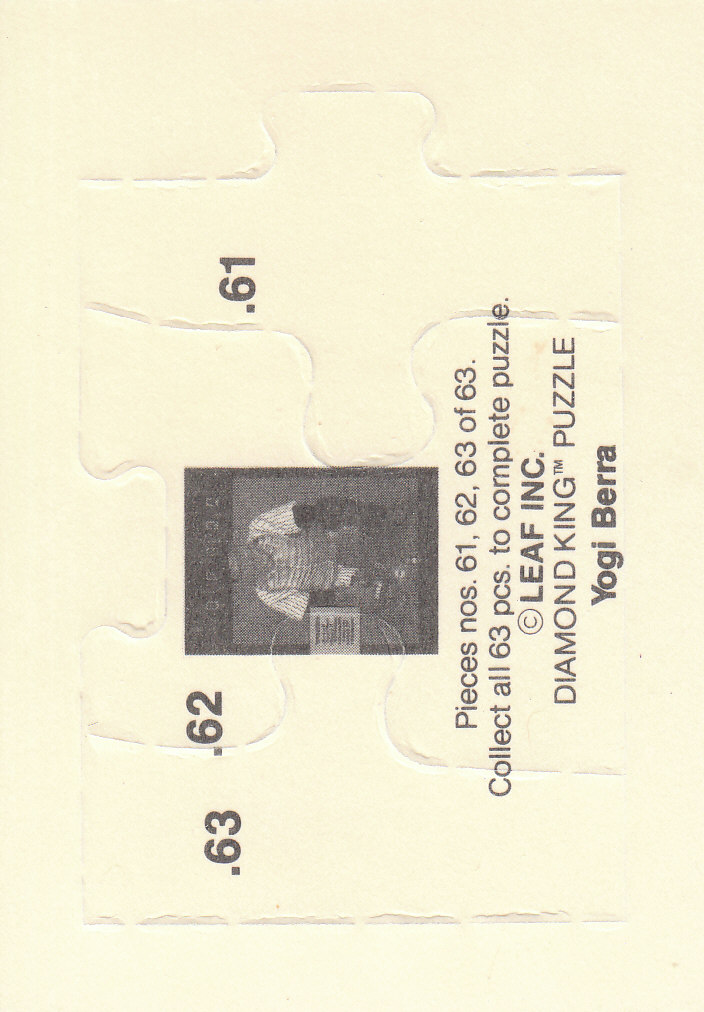 1990 Leaf Baseball "Yogi Berra Puzzle" Insert Cards - Picture 43 of 43