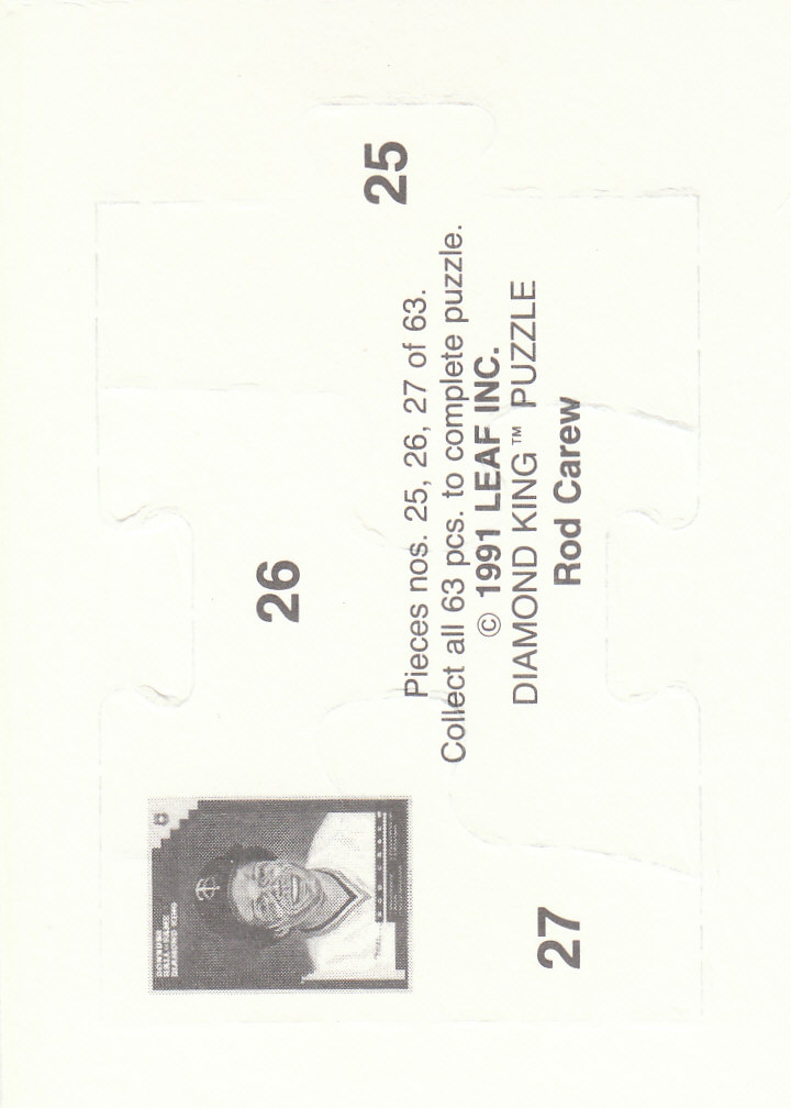 1992 Donruss Baseball "Rod Carew Puzzle" Cards - Picture 19 of 43