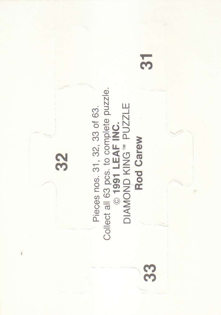 1992 Donruss Baseball "Rod Carew Puzzle" Cards - Picture 23 of 43