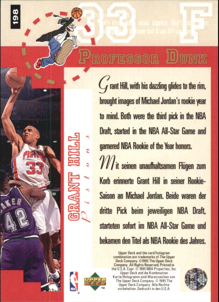 1995-96 Collector's Choice International German I #198 Grant Hill PD back image