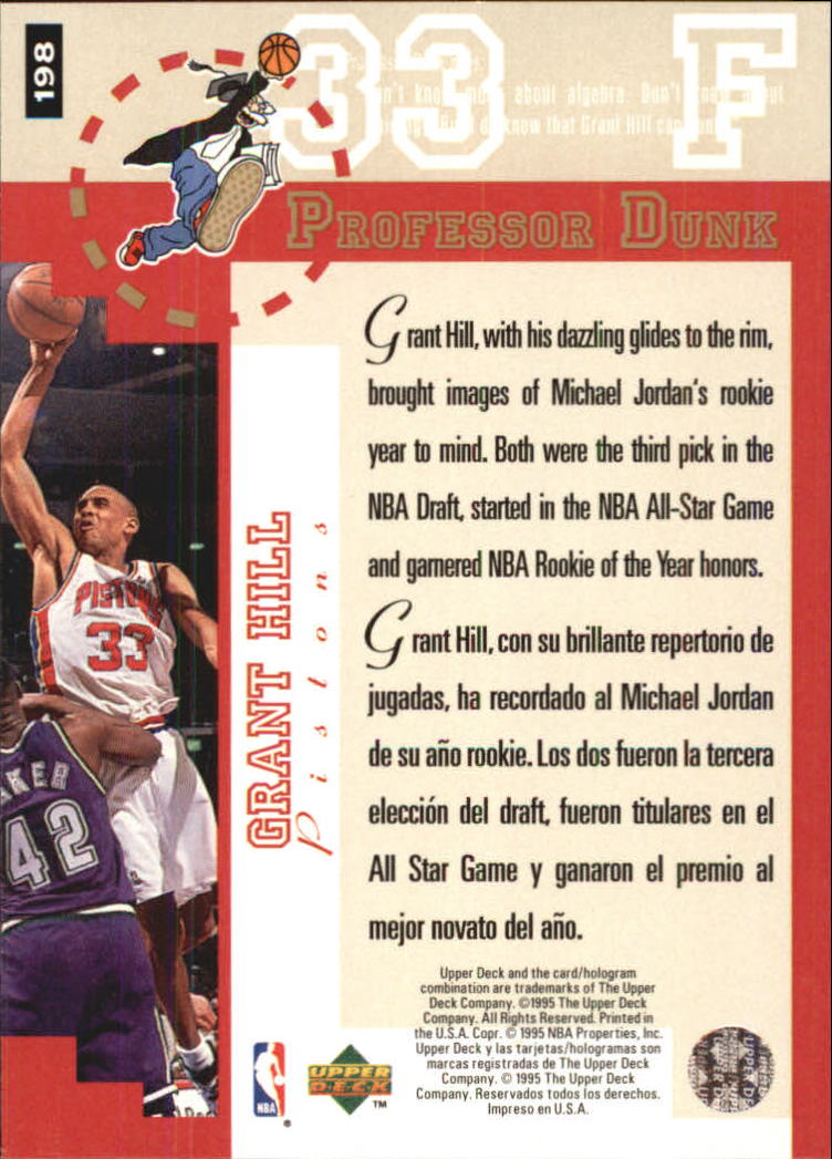 1995-96 Collector's Choice International Spanish I #198 Grant Hill PD back image