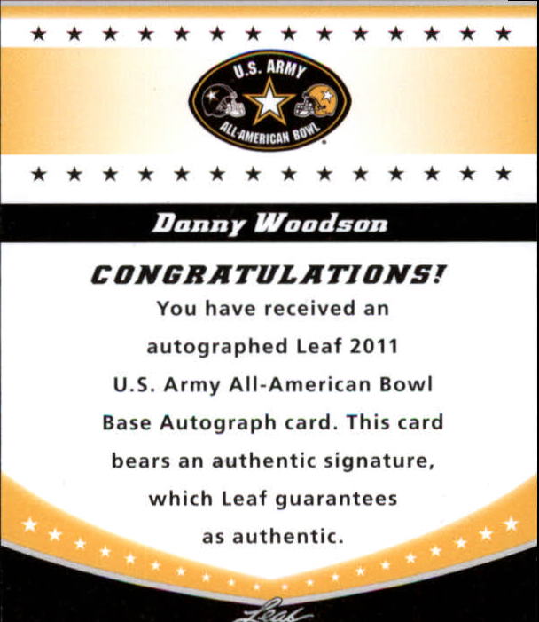 2011 Leaf Army All-American Bowl #BADW1 Danny Woodson back image