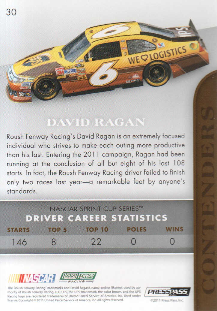 2011 Press Pass Premium #30 David Ragan back image